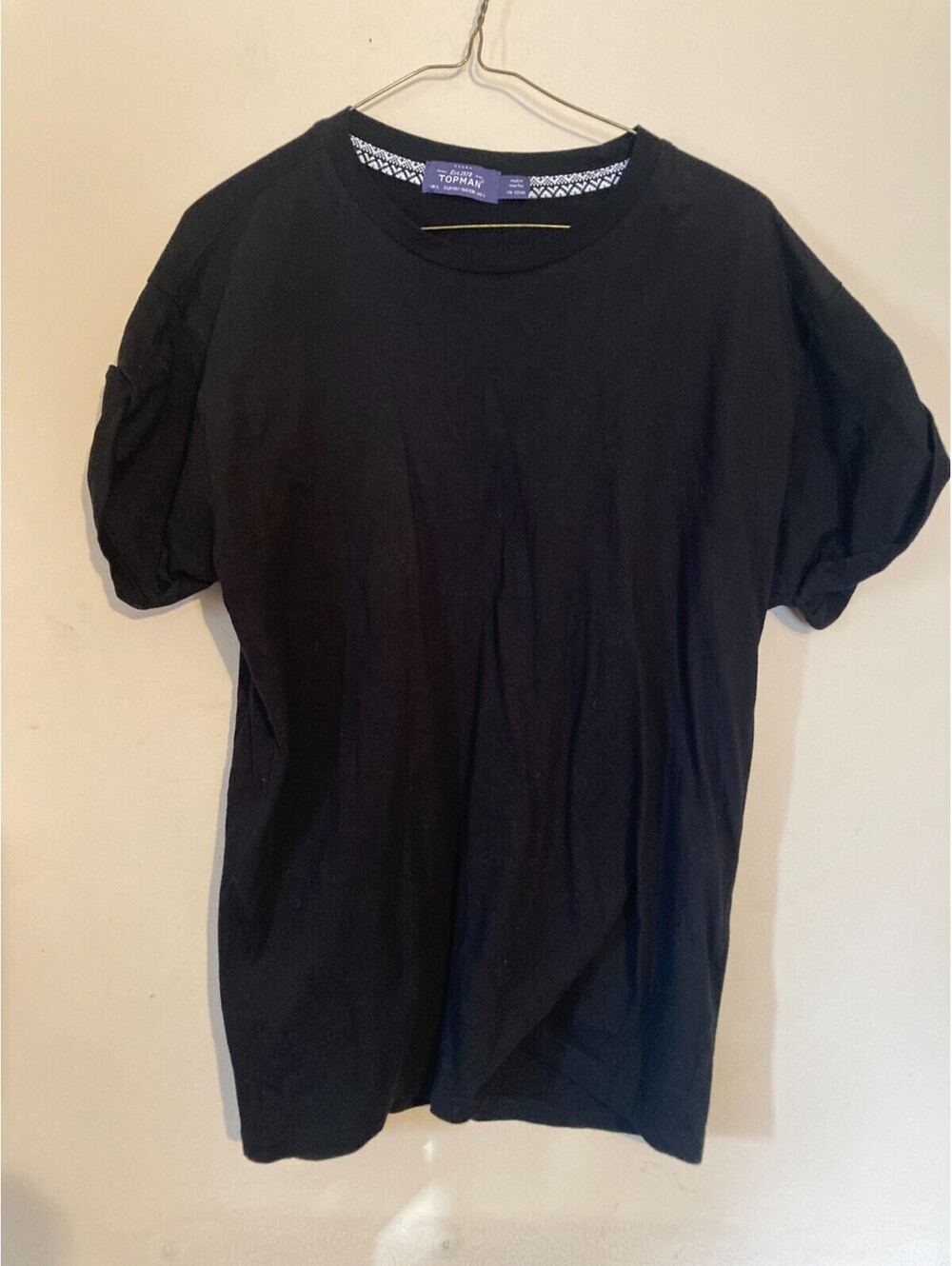 Topman Men's Black Short Sleeve T-Shirt - Size L